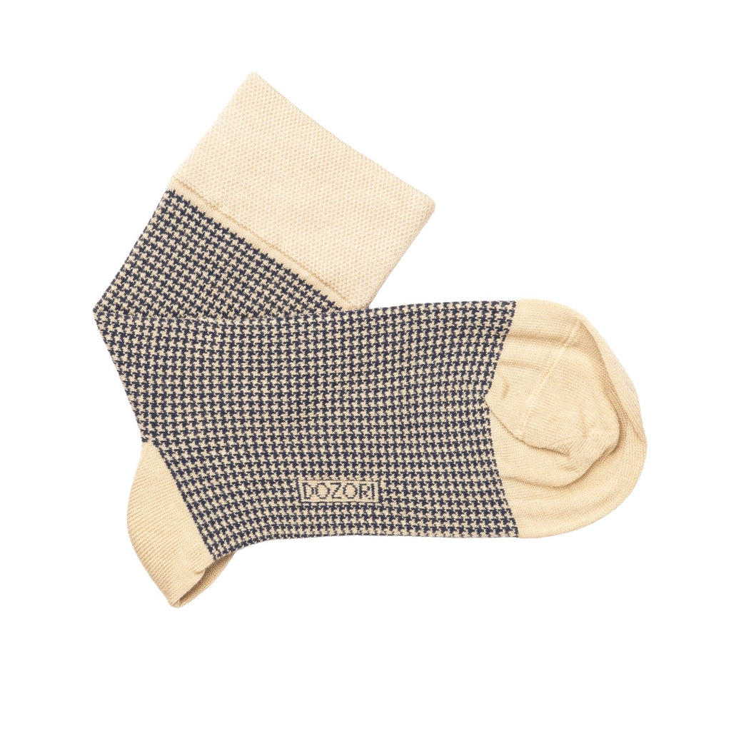 Houndstooth - Beige (Mini Crew)
