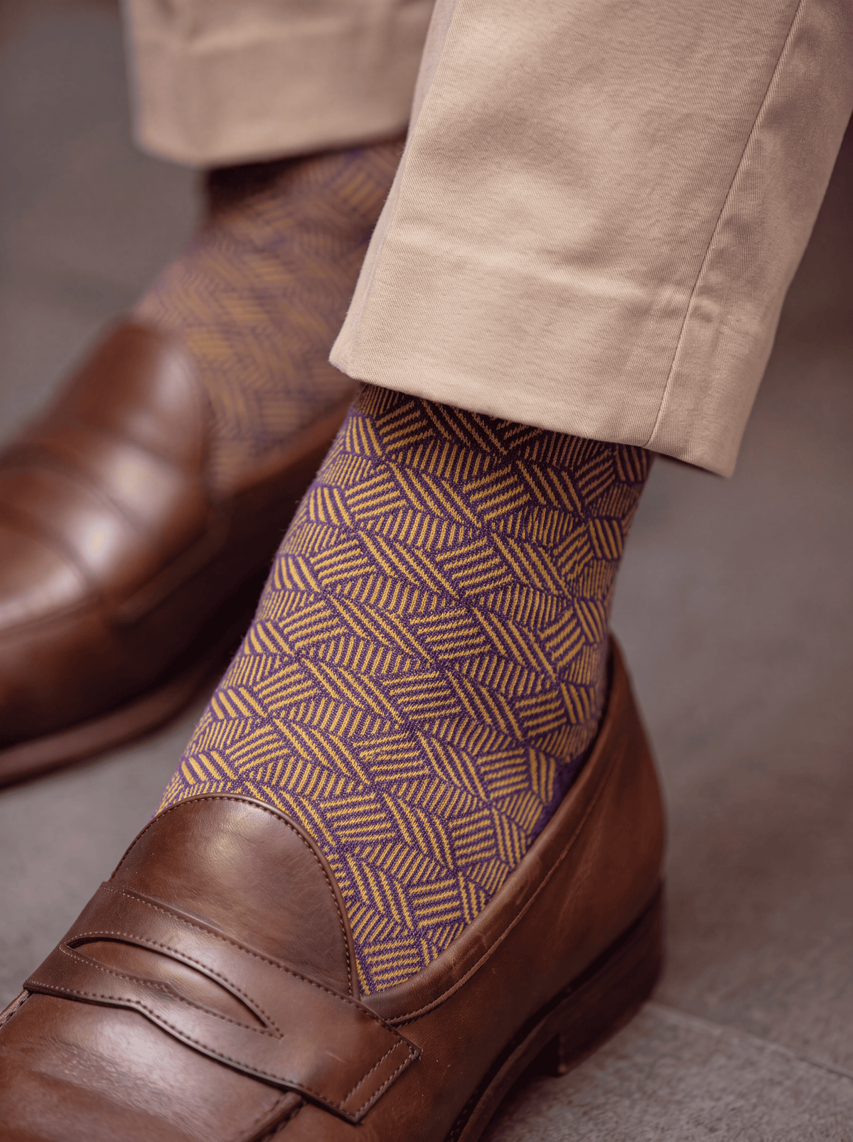 Herringbone Lines - Purple