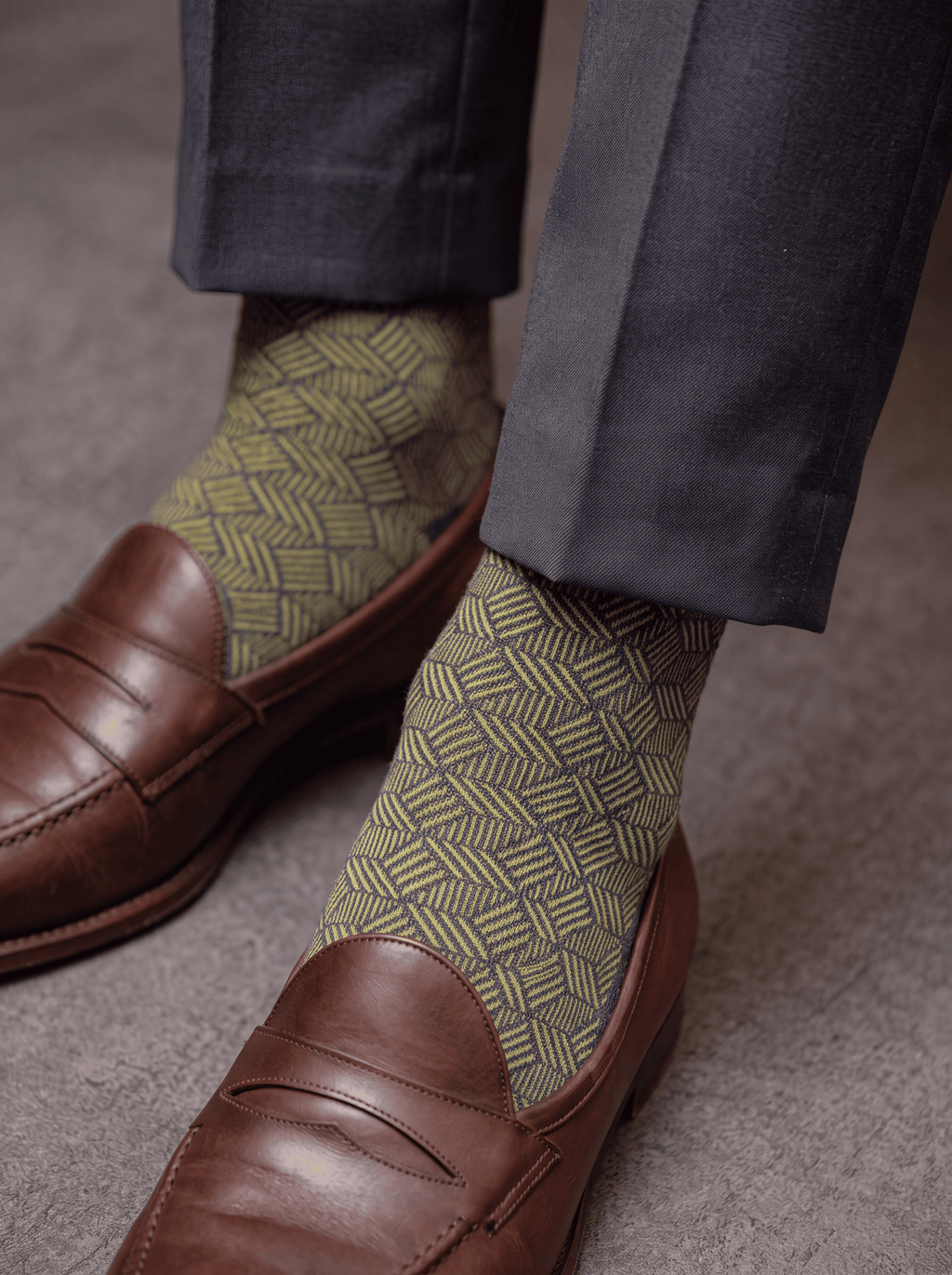 Herringbone Lines - Olive