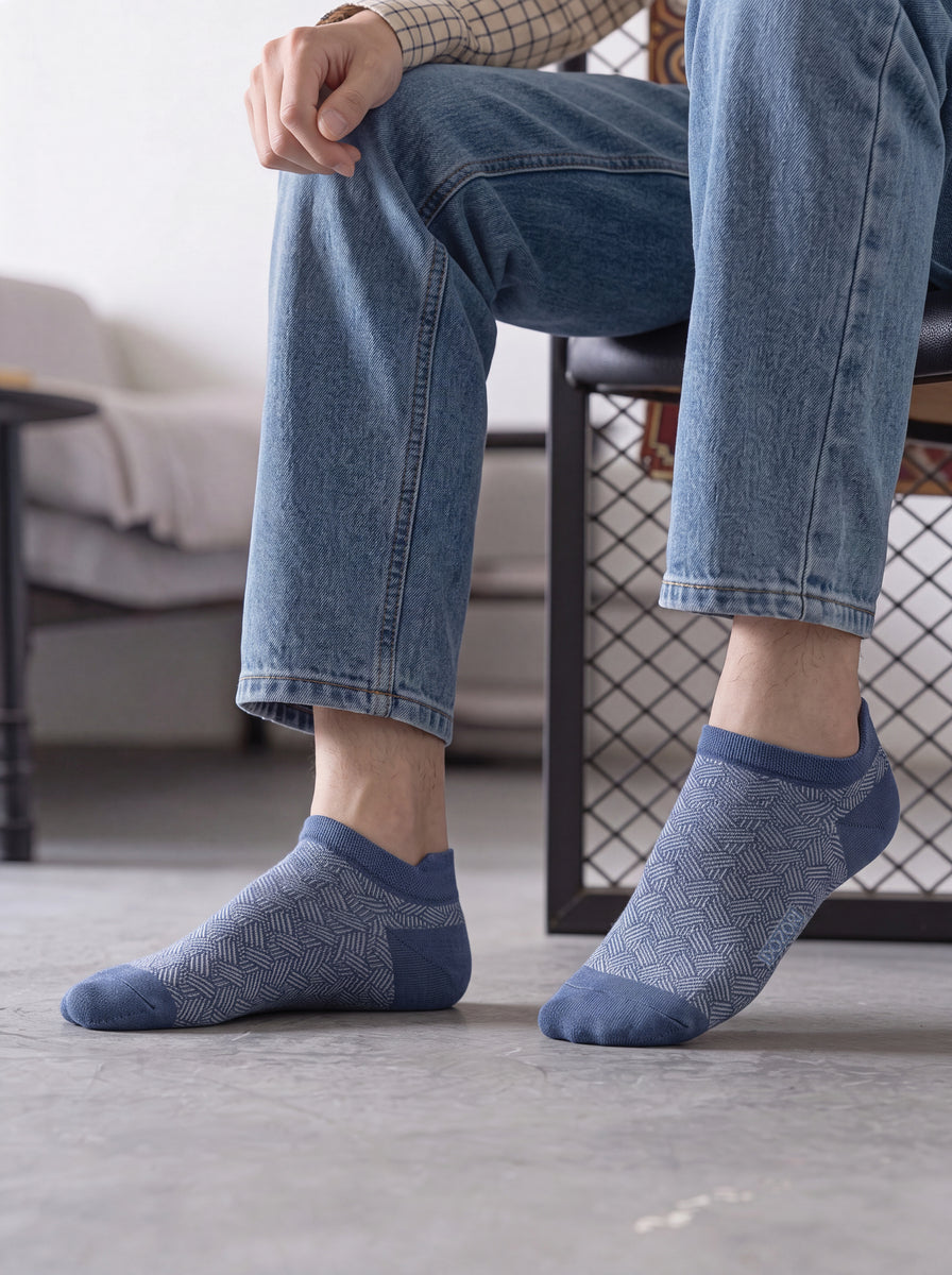 Herringbone Lines -  Blue