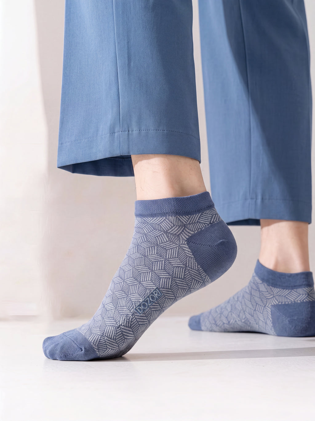 Herringbone Lines -  Blue