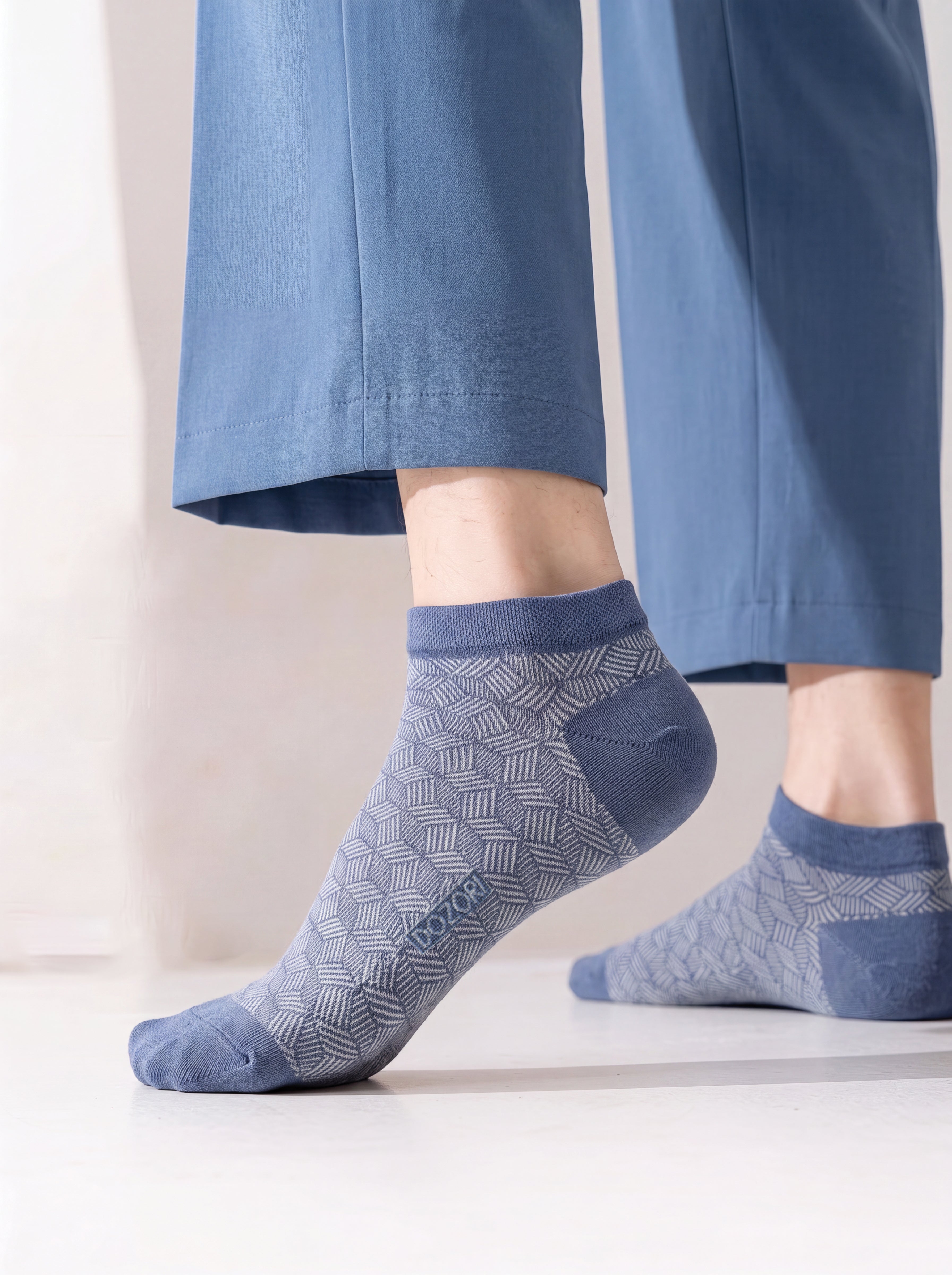 Herringbone Lines -  Blue
